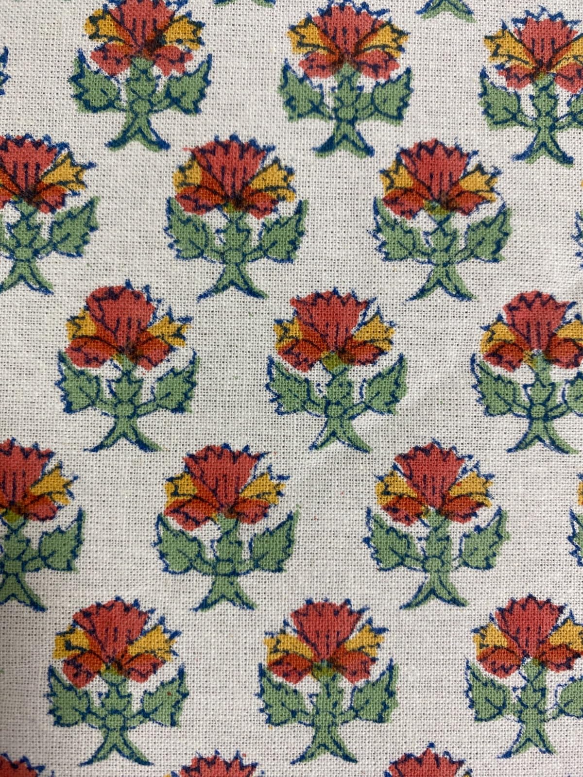 Hand Block Print Cotton Tablecloth - Meca Orange