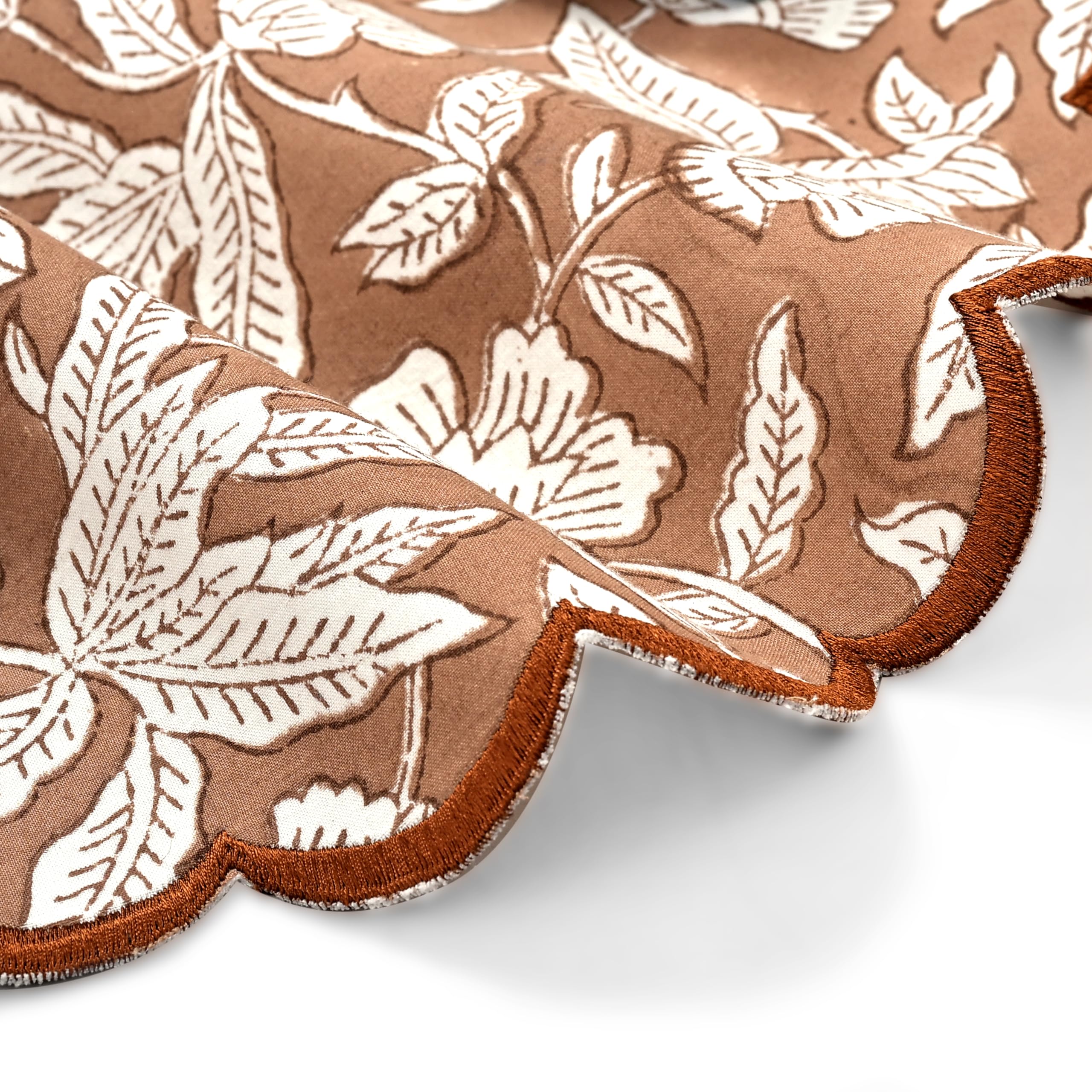 Hand Block Print Cotton Placemat - Oak Brown