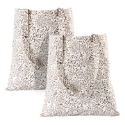 Block Print Cotton Tote Bag - Taupe Jaal