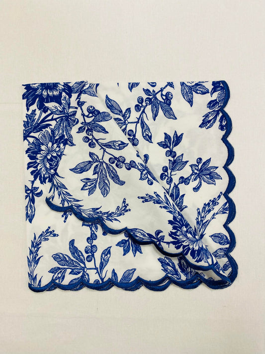 Hand Block Print Cotton Cloth Napkin - Incremental Blue