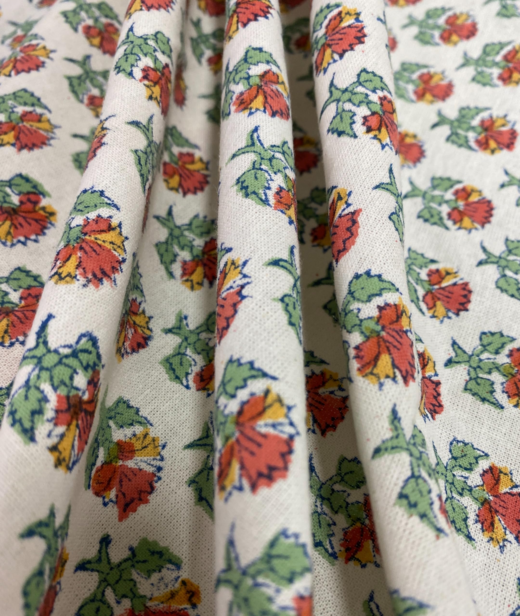 Hand Block Print Cotton Tablecloth - Meca Orange