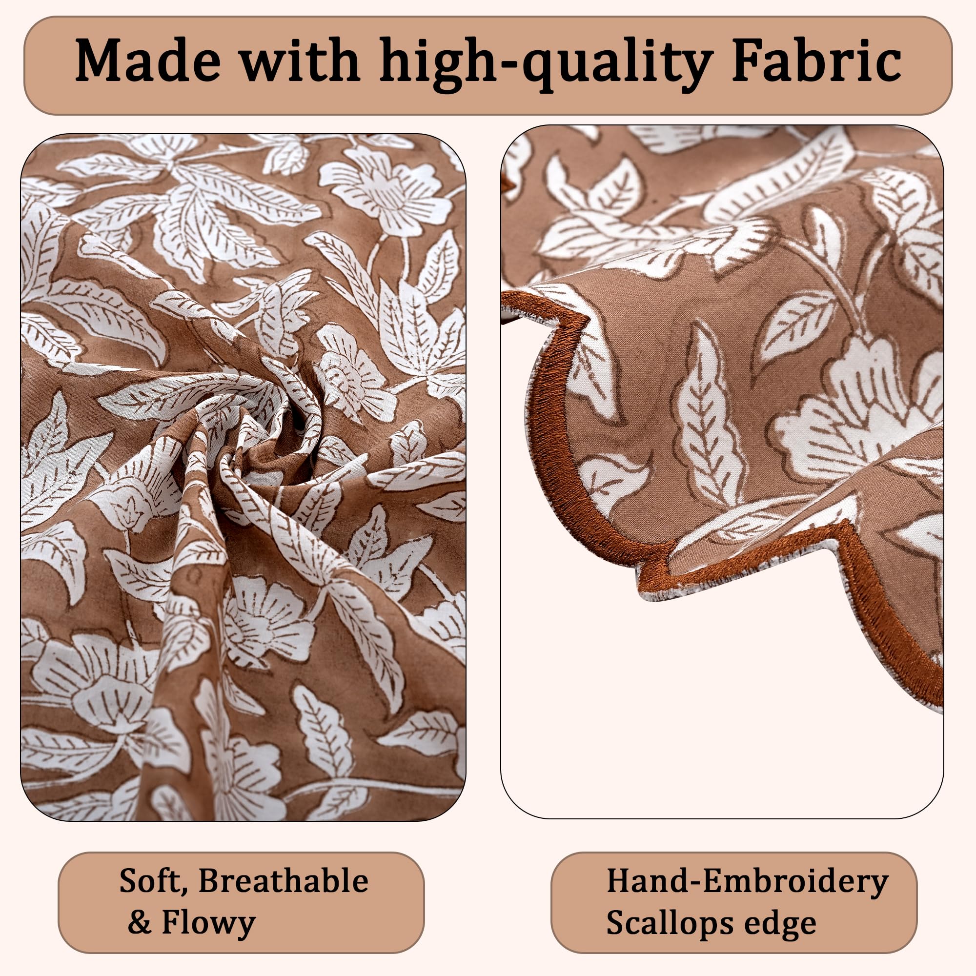 Hand Block Print Cotton Placemat - Oak Brown