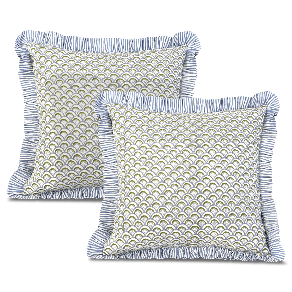 Hand Fan Harmony Ruffle Pillow Cover