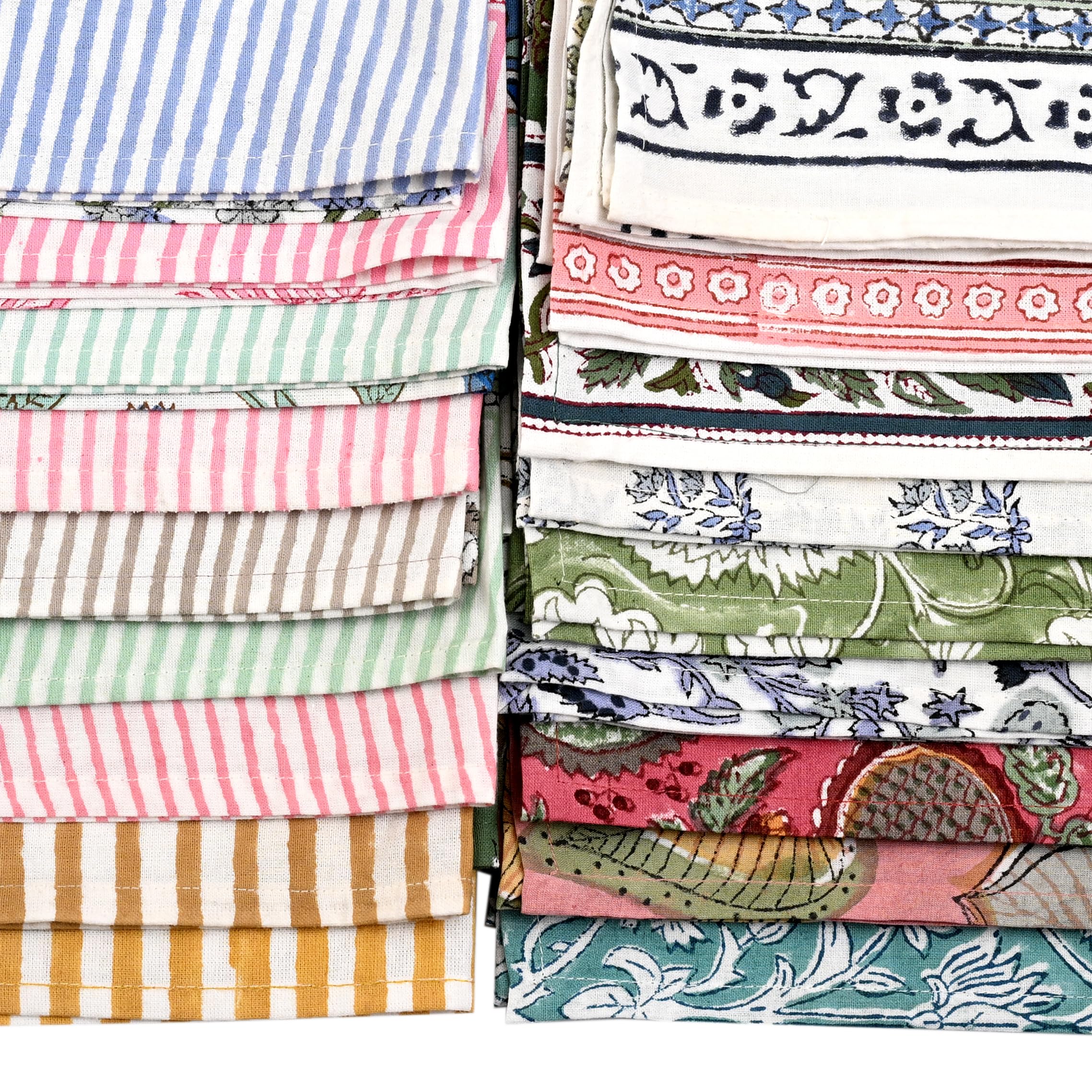 Hand Block Print Cotton Kitchen Towel - Assorted