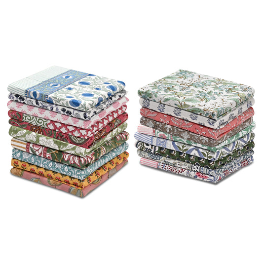Hand Block Print Cotton Kitchen Towel - Assorted