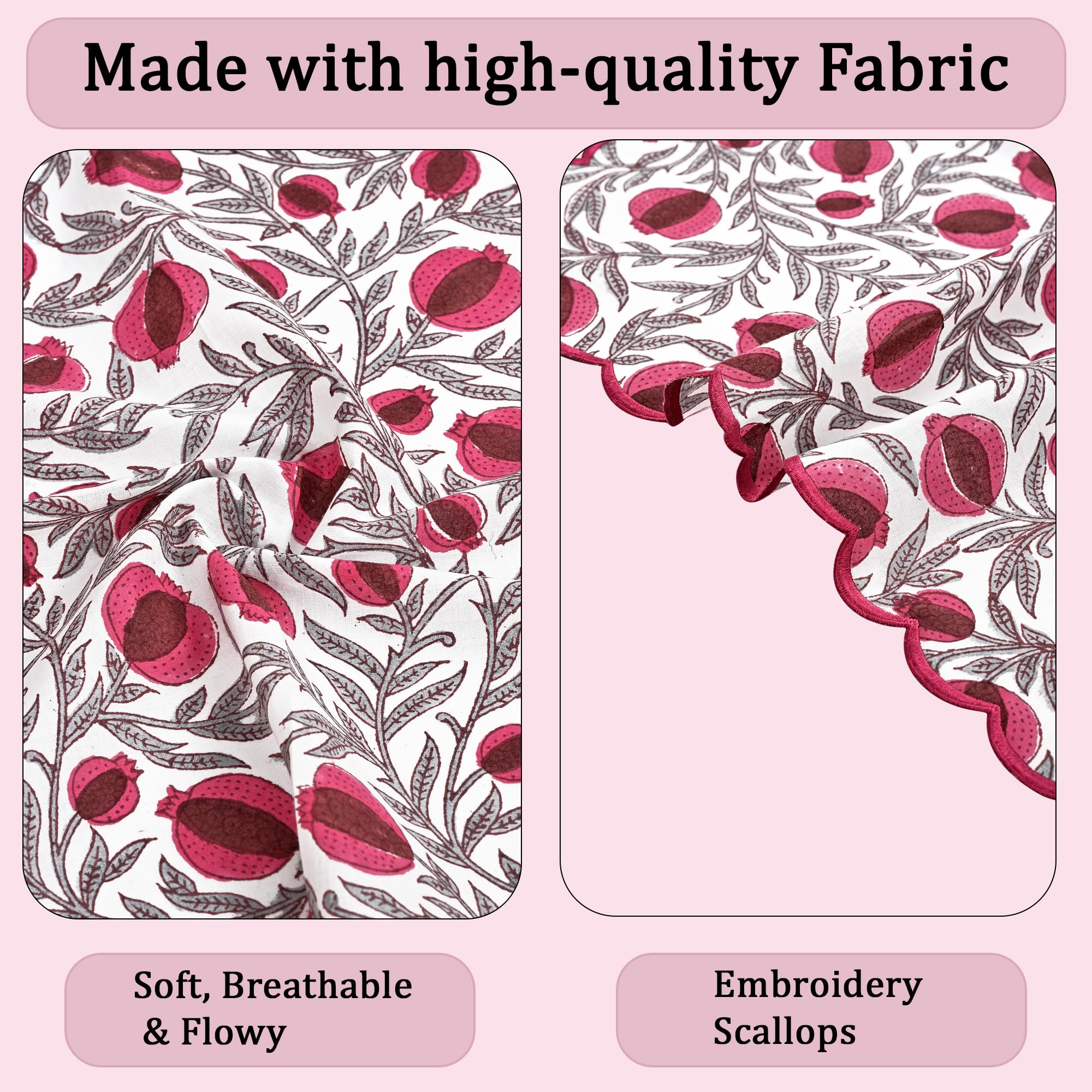 Hand Block Print Cotton Cloth Napkin - Sangria Red