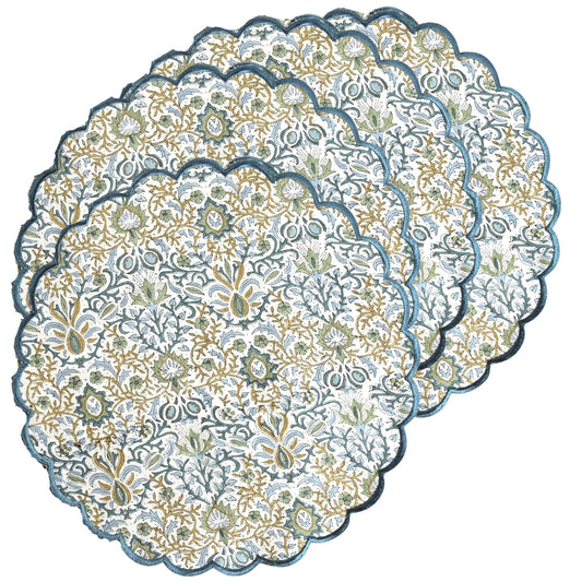 Hand Block Print Cotton Placemat - Indigo