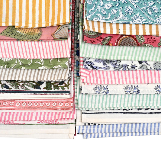 Hand Block Print Cotton Kitchen Towel - Assorted