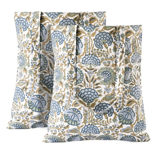Hand Block Print Cotton Tote Bag - Asparagus Green