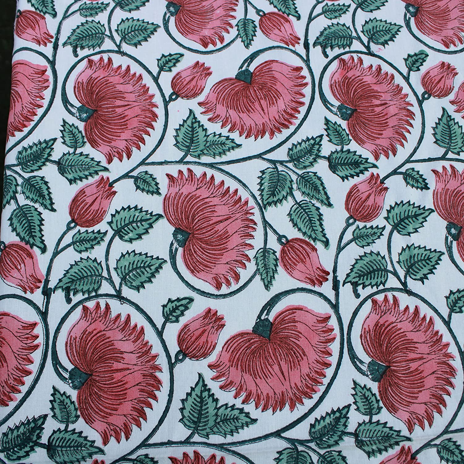 Coral & Turquoise Green Rectangle Tablecloth