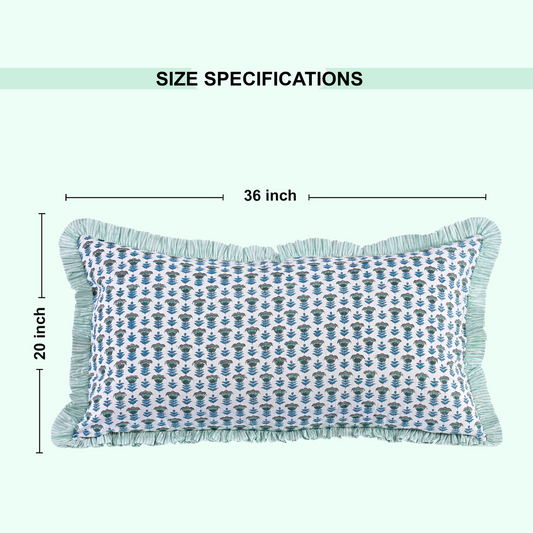 Pillow cover dimensions graphic: 36 inches by 20 inches.