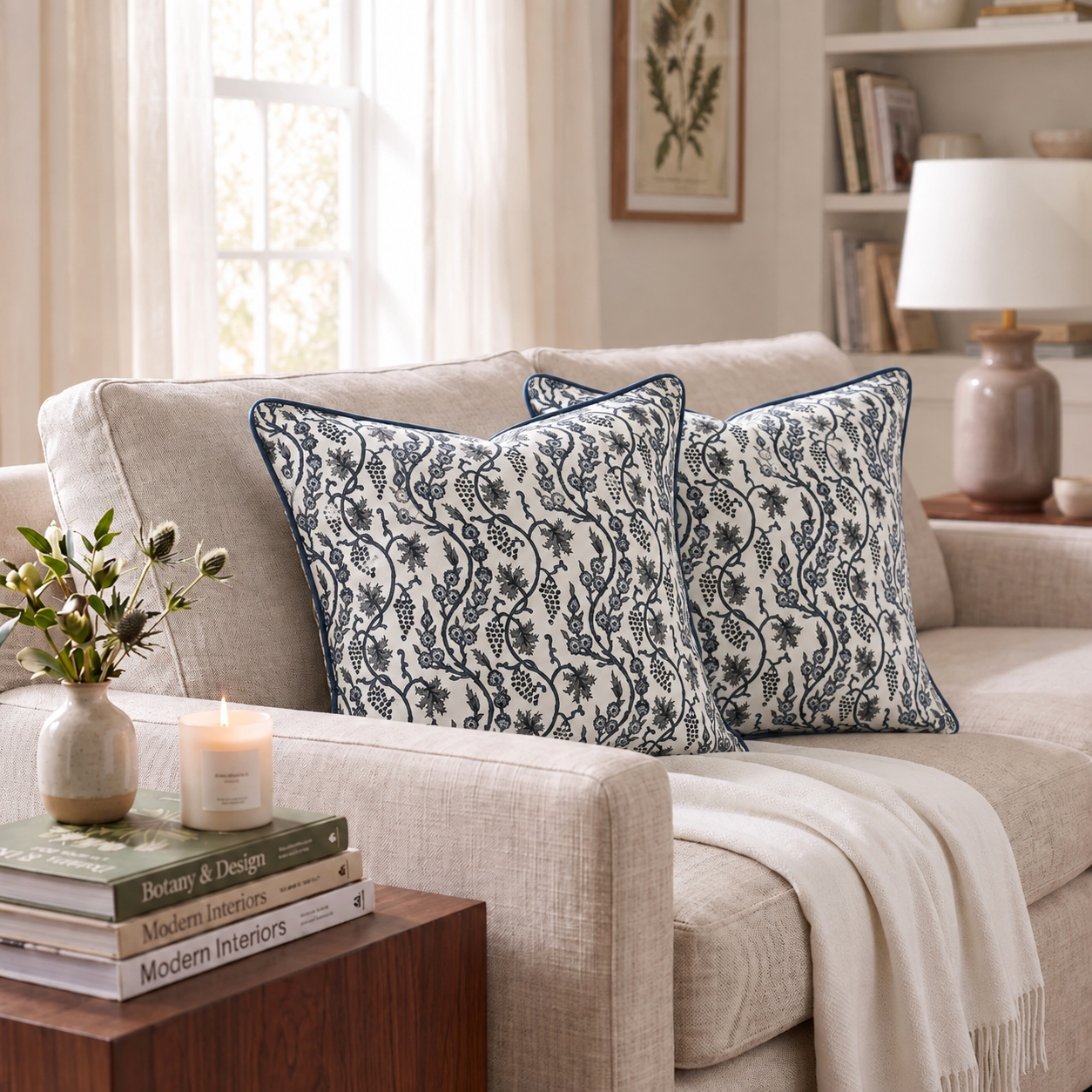 Baby Blue Eyes Piping Pillow Cover RIDHI