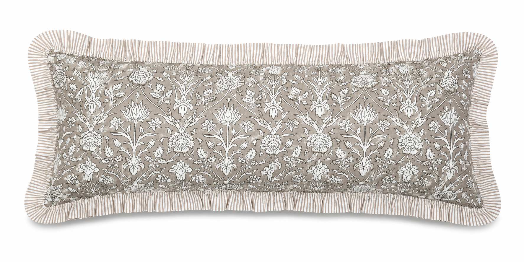Taupe Sham Cover Ridhi Block Print