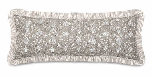 Taupe Sham Cover Ridhi Block Print