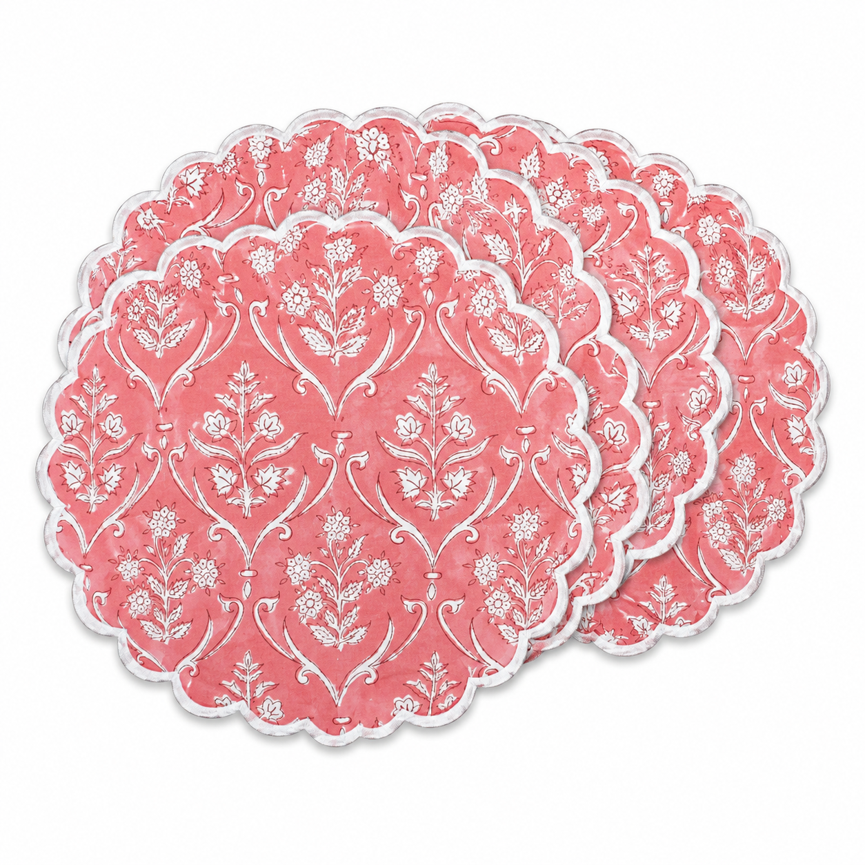 Sweet Pink Round Placemat Ridhi Block Print