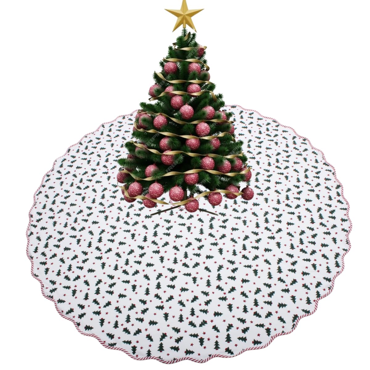Christmas Green And Red Tree Skirt