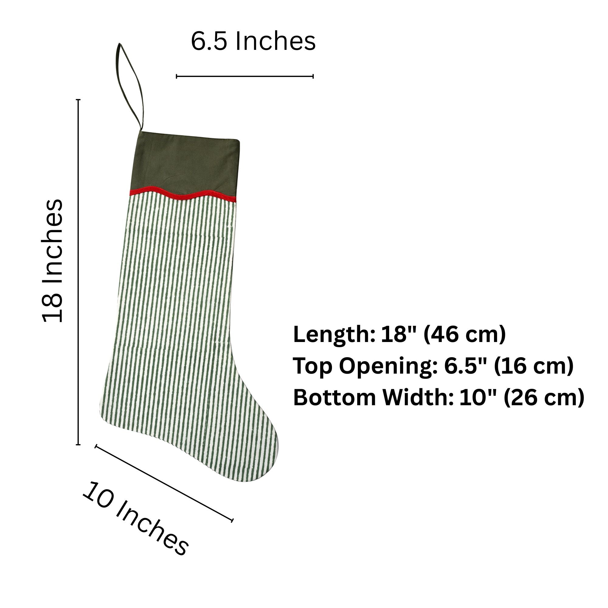 Green Stripes Christmas Stocking