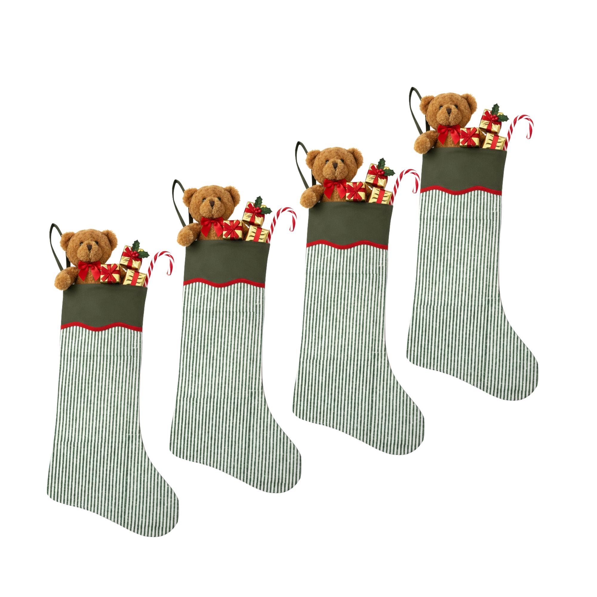 Green Stripes Christmas Stocking