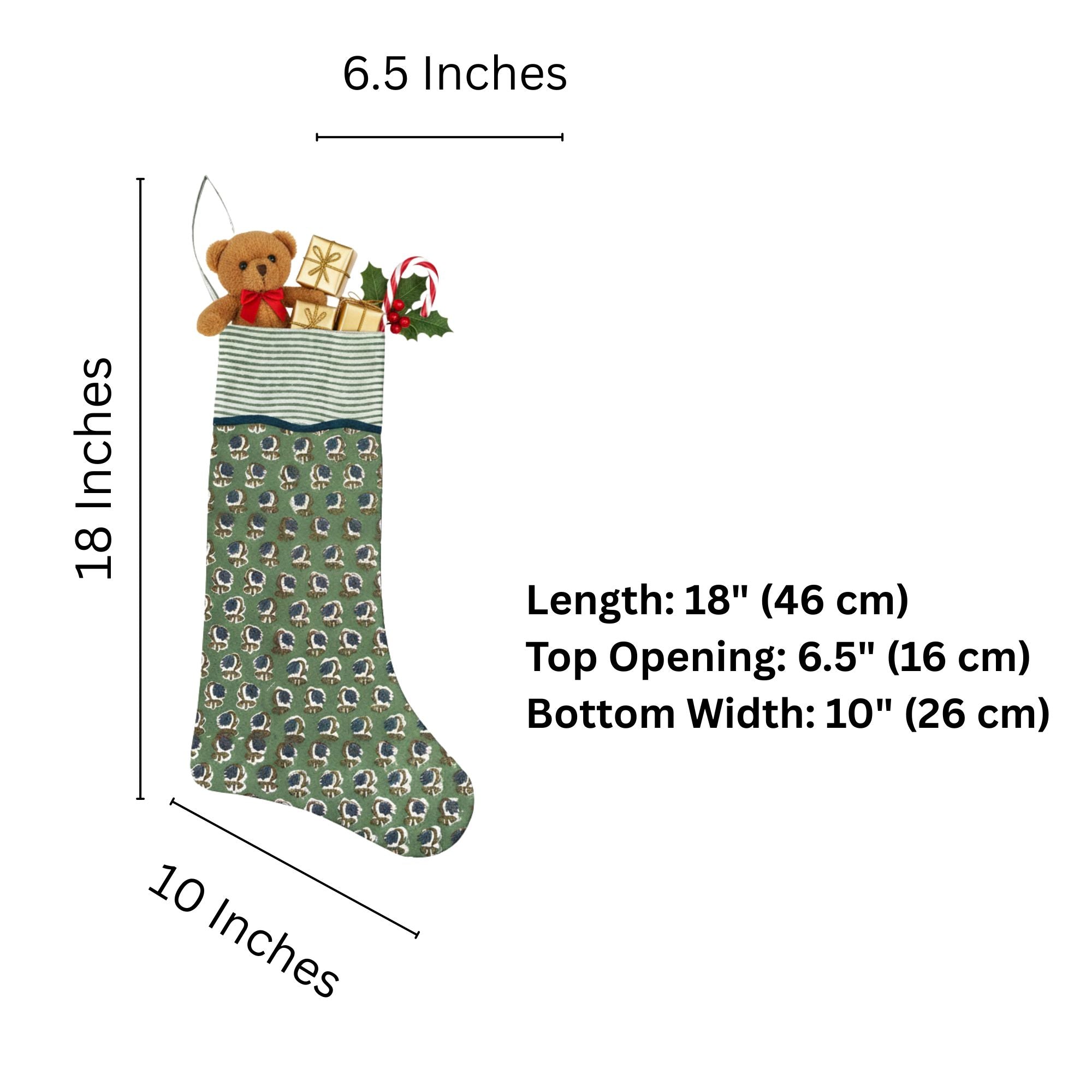 Basil Green Christmas Stockings