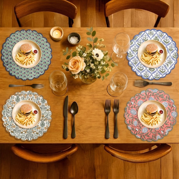 Mix Round Placemat Ridhi Block Print