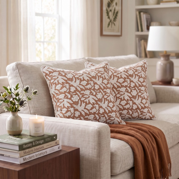 Oak Brown piping Pillow Cover RIDHI