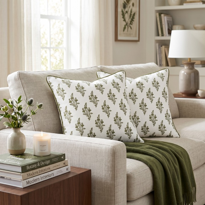Nature Spring piping Pillow Cover RIDHI