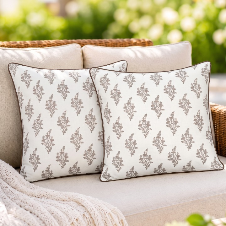 Quiet Earth piping Pillow Cover RIDHI