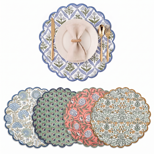 Mix Round Placemat Ridhi Block Print