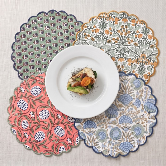 Mix Round Placemat Ridhi Block Print