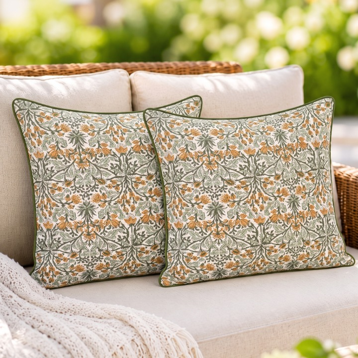 Goldenrod Yellow Piping Pillow Cover