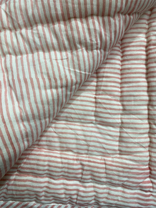 Pink Rosewood Quilt Ridhi Block Print