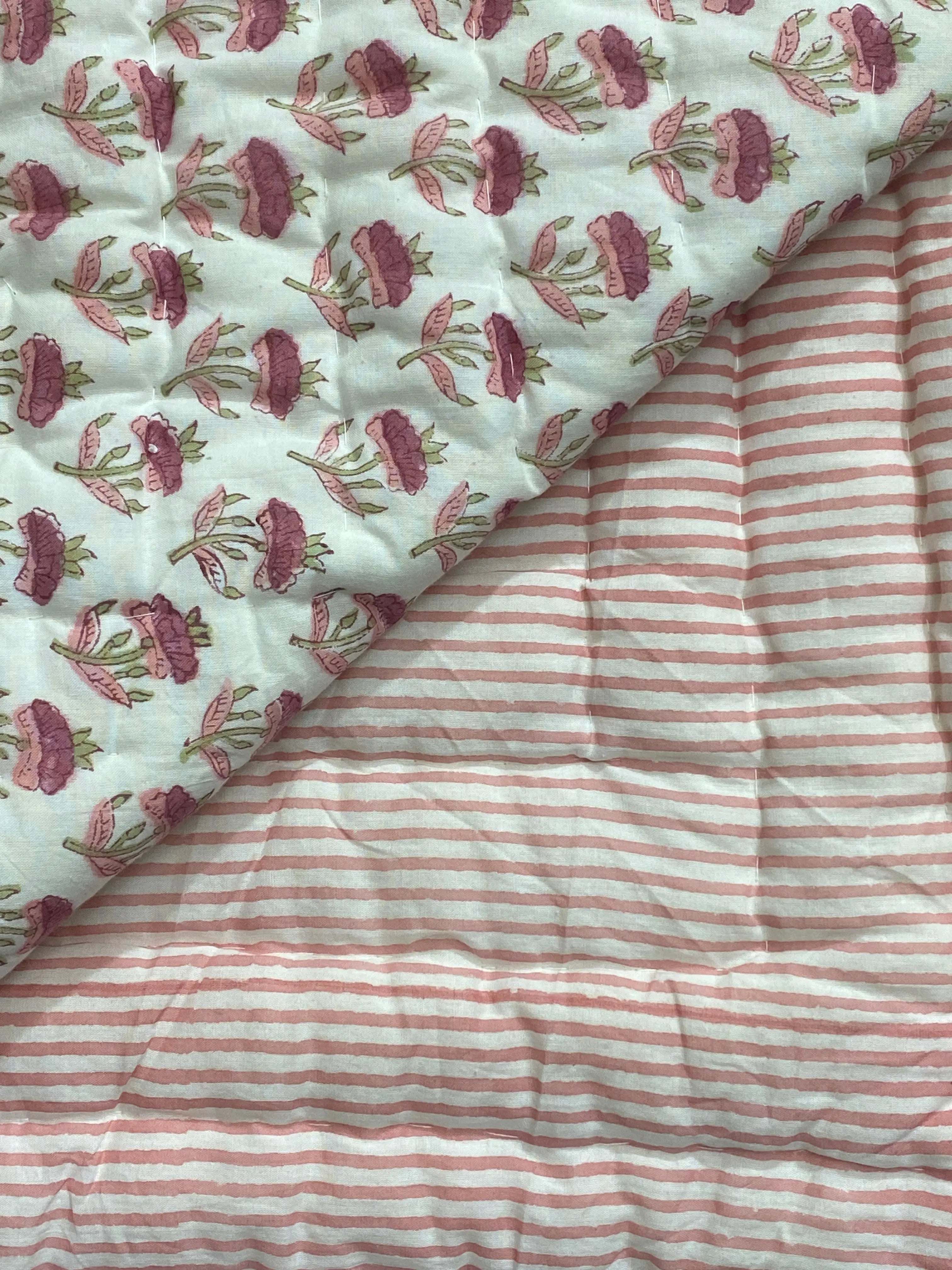 Pink Rosewood Quilt Ridhi Block Print