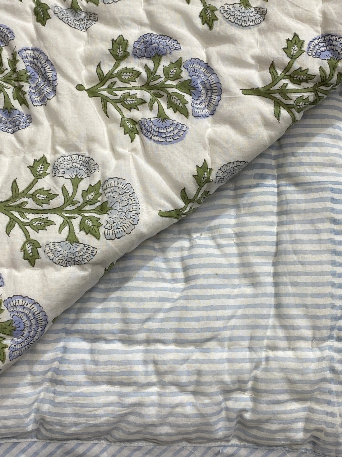 Mughal Buta Blue Quilt Ridhi Block Print