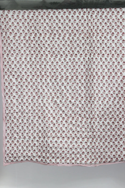 Pink Rosewood Quilt Ridhi Block Print