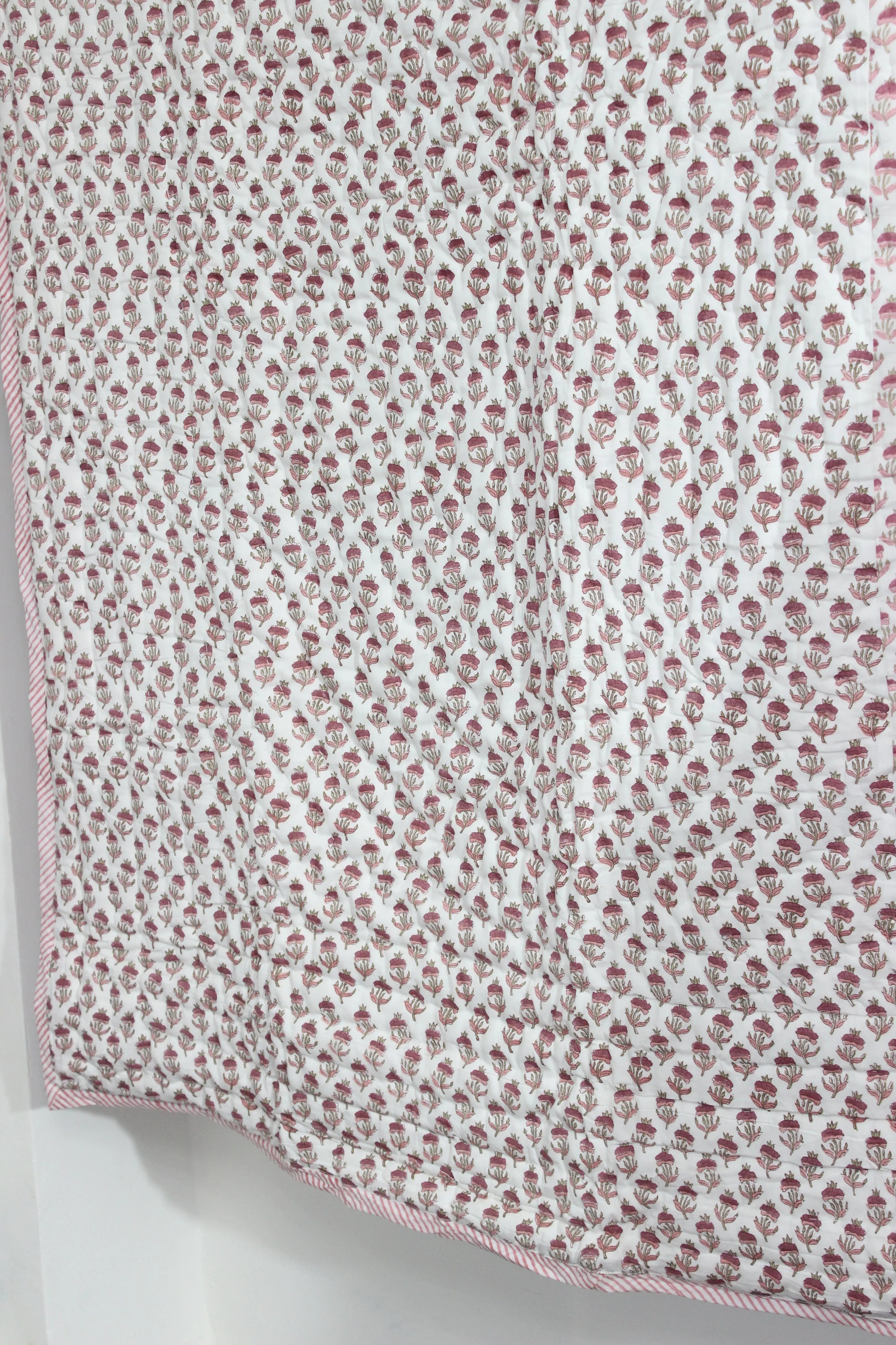 Pink Rosewood Quilt Ridhi Block Print