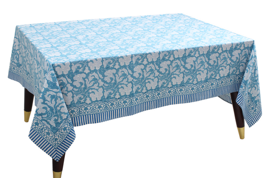 Turkish and Magic Blue Rectangle Tablecloth Ridhi Block Print