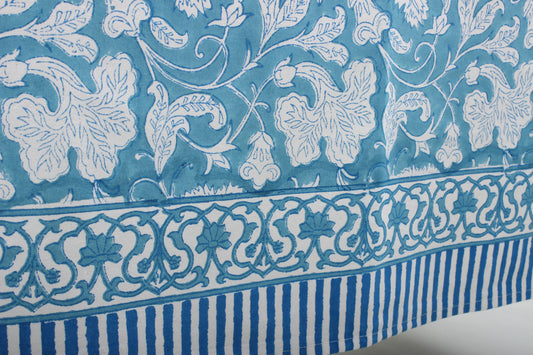 Turkish and Magic Blue Rectangle Tablecloth Ridhi Block Print