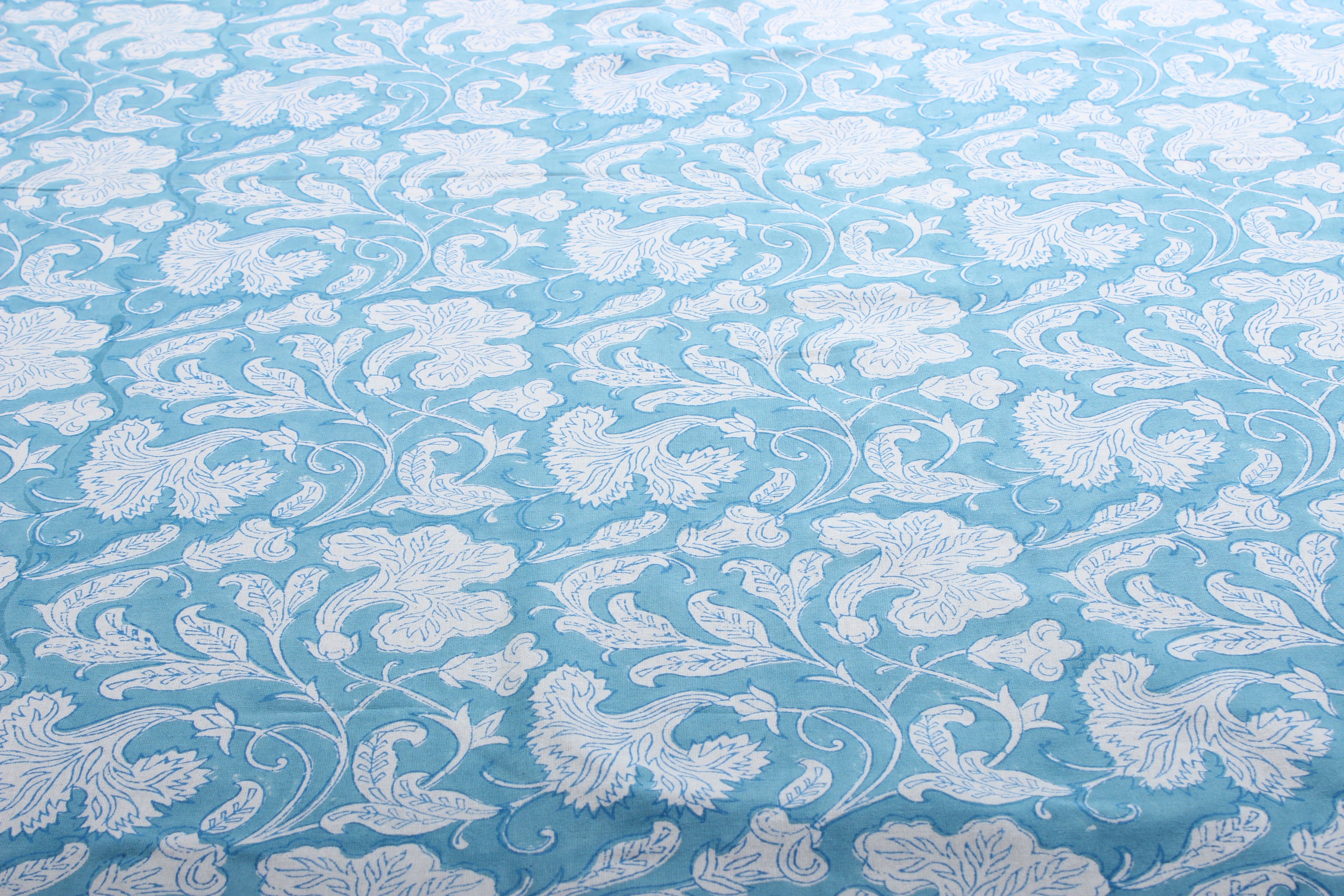 Turkish and Magic Blue Rectangle Tablecloth Ridhi Block Print
