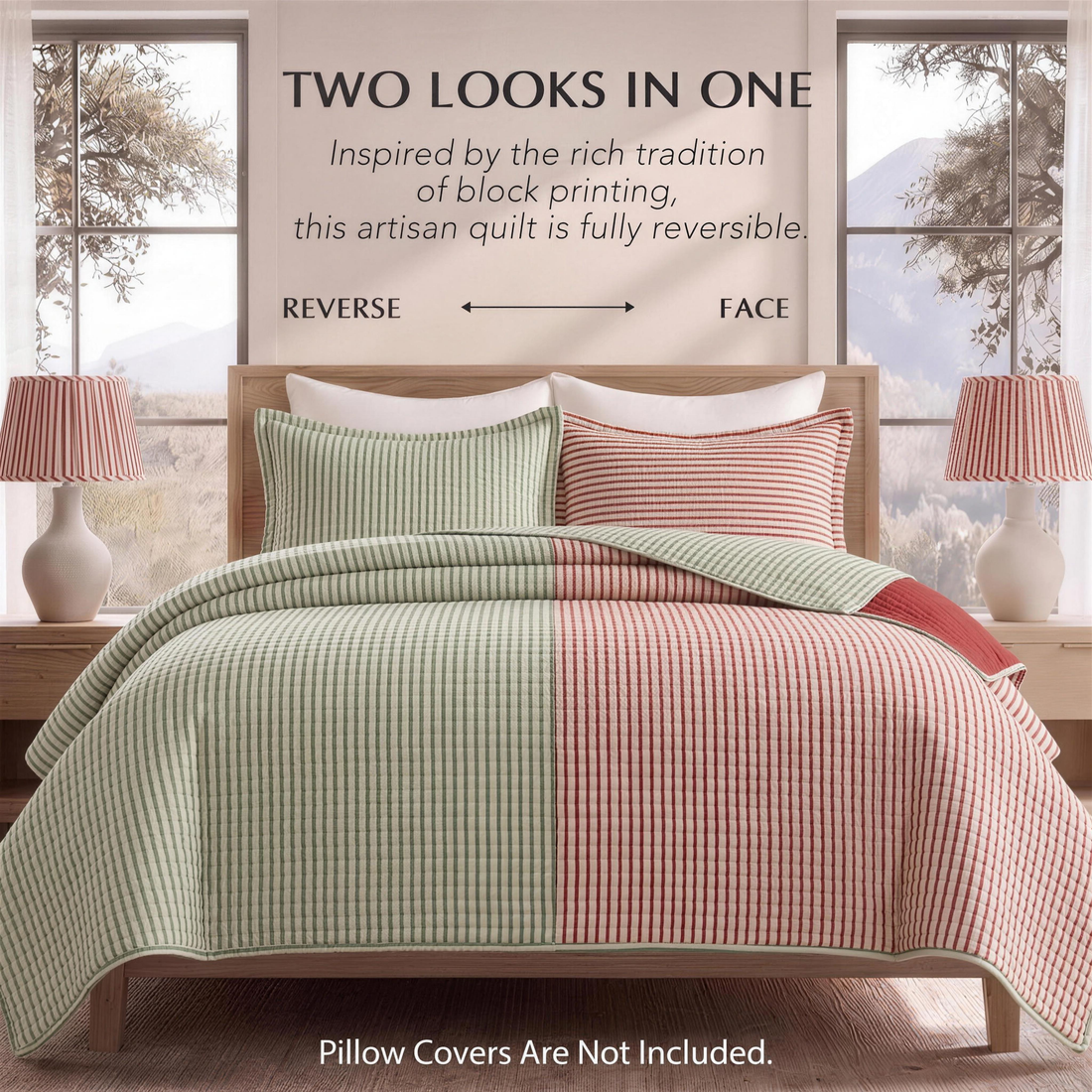 Red Green Stripe Quilt