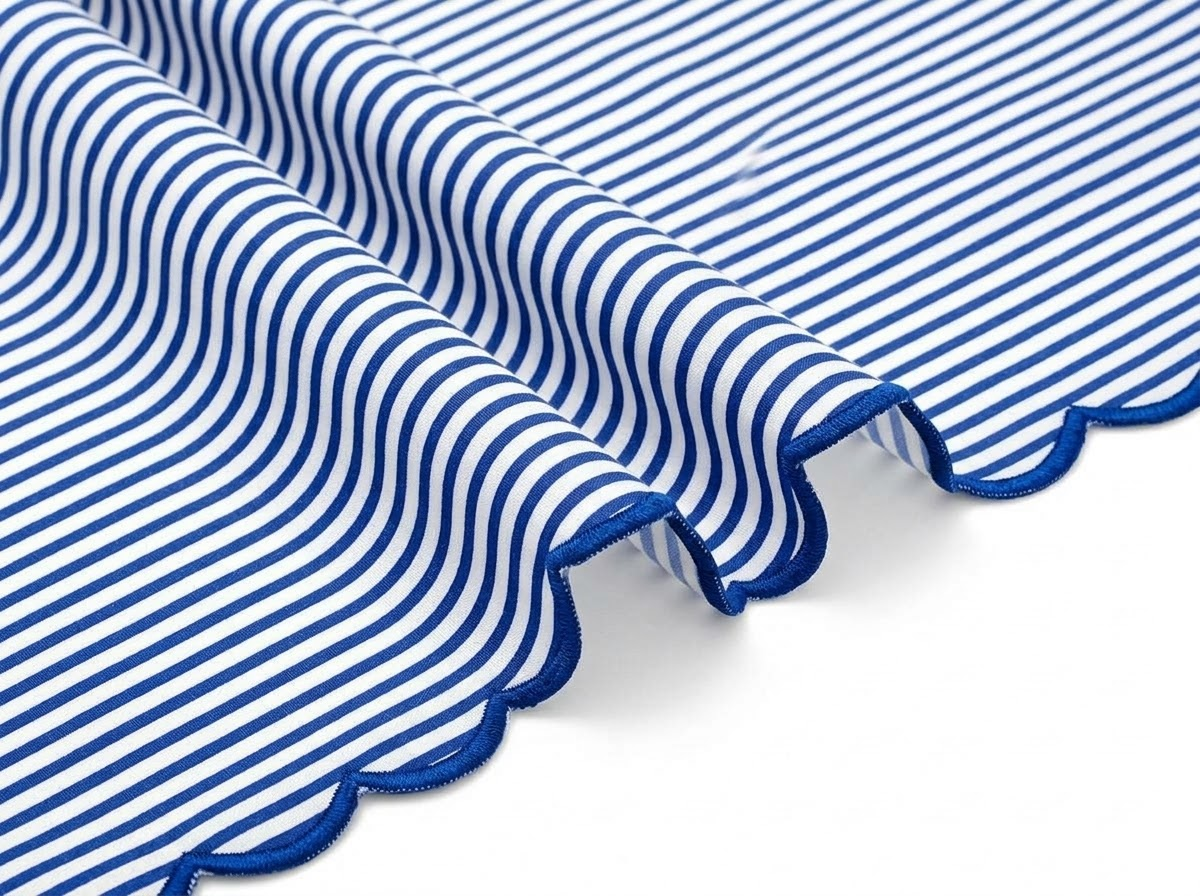 Navy Blue Stripe Embroidery Napkins Ridhi Block Print