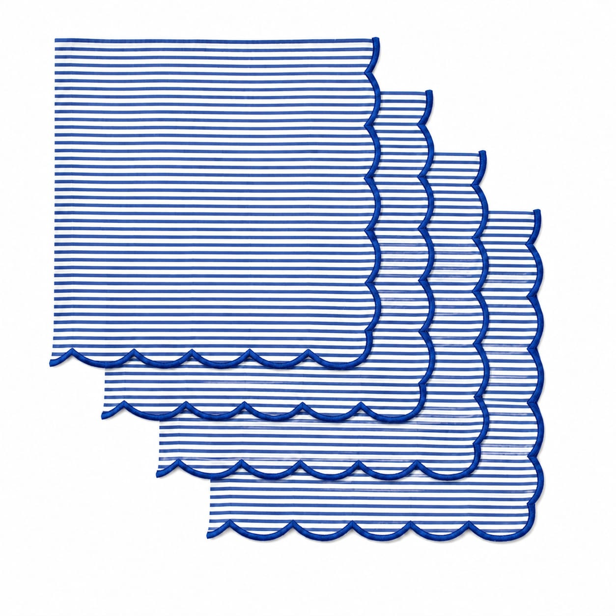 Navy Blue Stripe Embroidery Napkins Ridhi Block Print