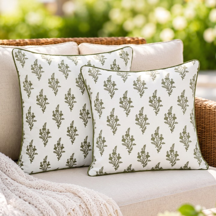 Nature Spring piping Pillow Cover RIDHI