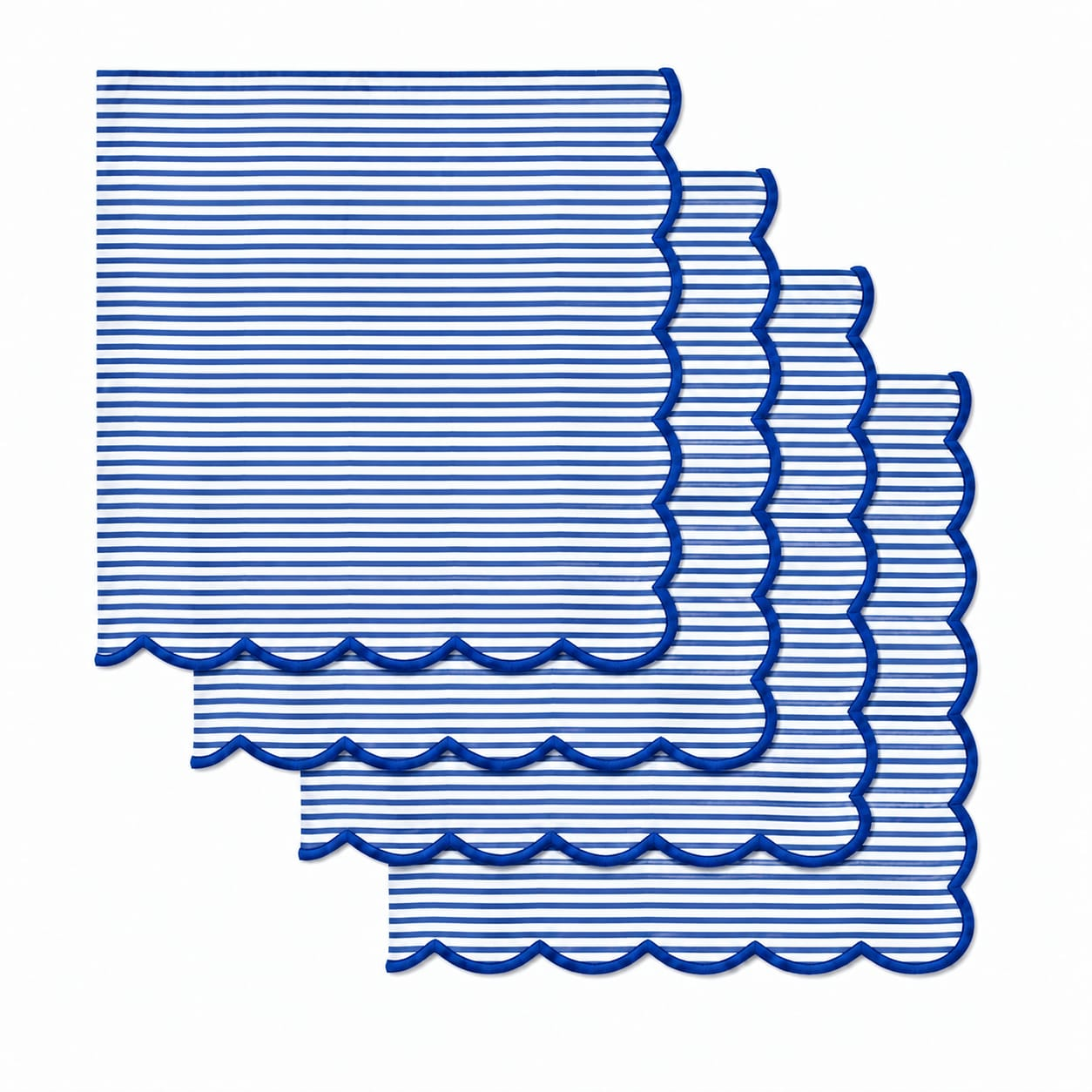 Navy Blue Stripe Embroidery Napkins Ridhi Block Print