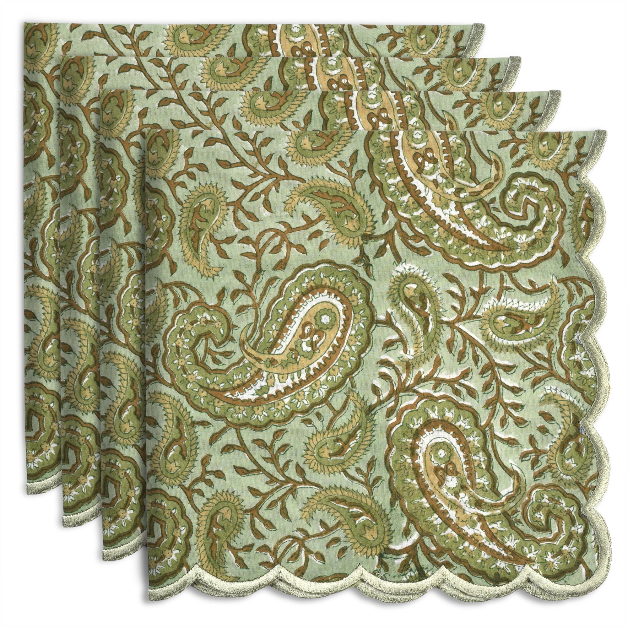 Nostalgic Natural Embroidery Napkins Ridhi Block Print