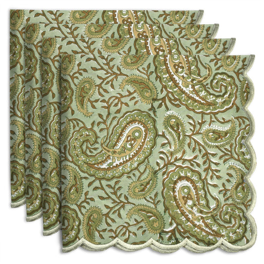 Nostalgic Natural Embroidery Napkins Ridhi Block Print