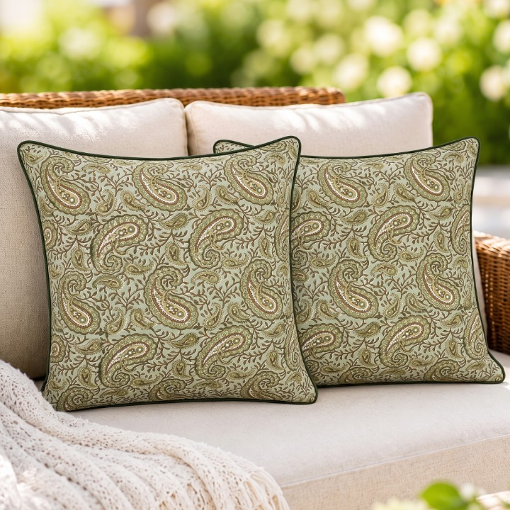 Nostalgic Naturals piping Pillow Cover RIDHI