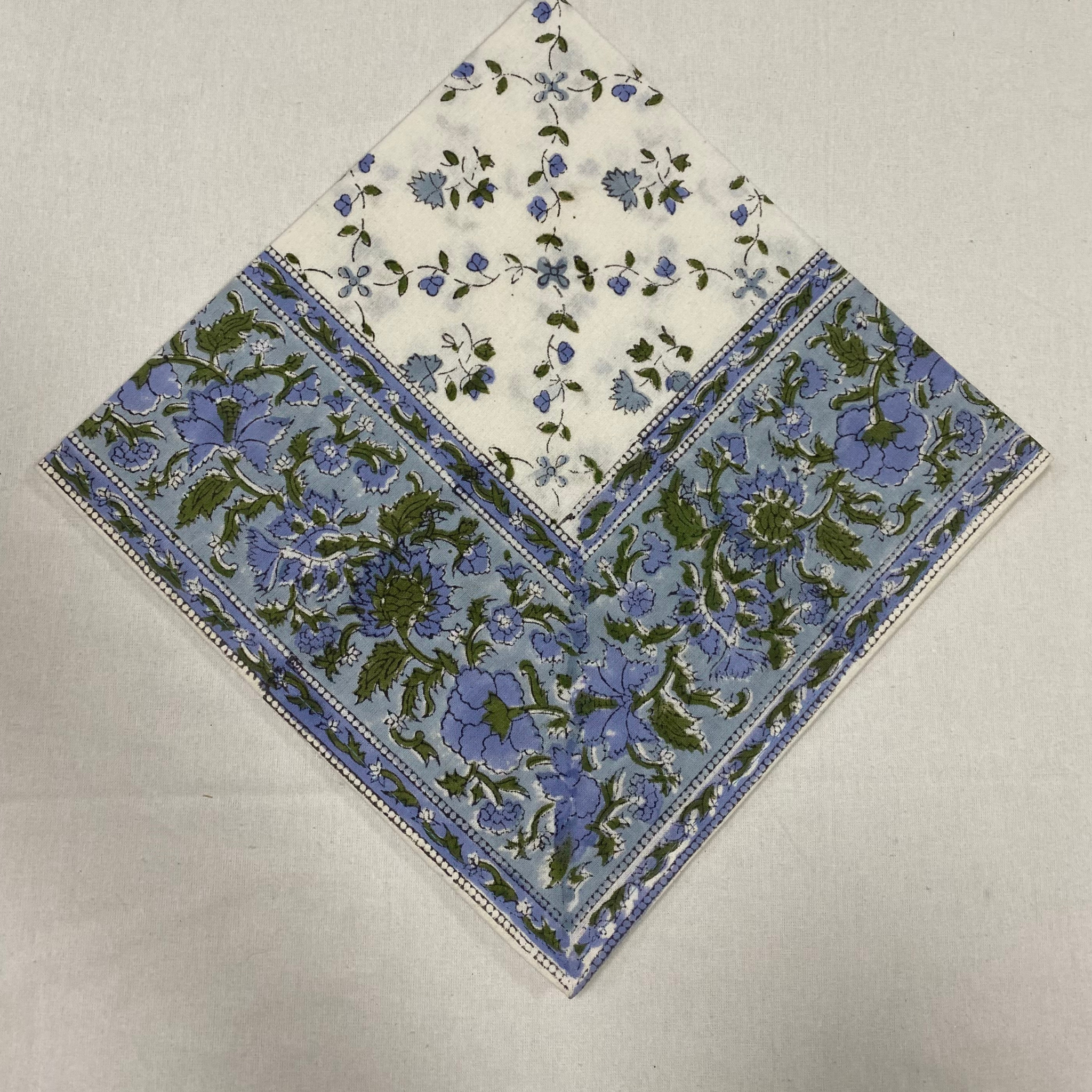 Floral patterned fabric on a plain background