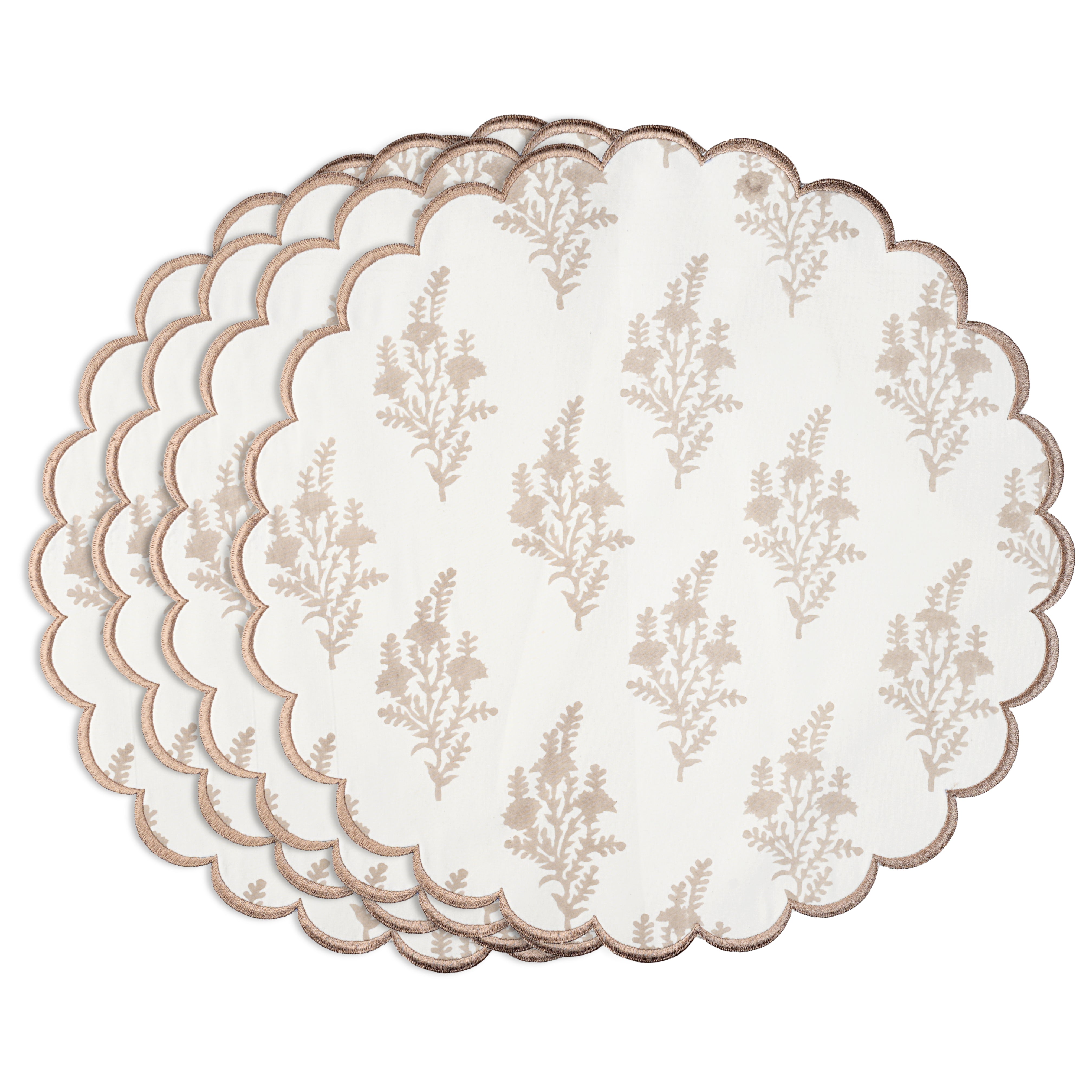 Quiet Earth Round Placemats Ridhi Block Print