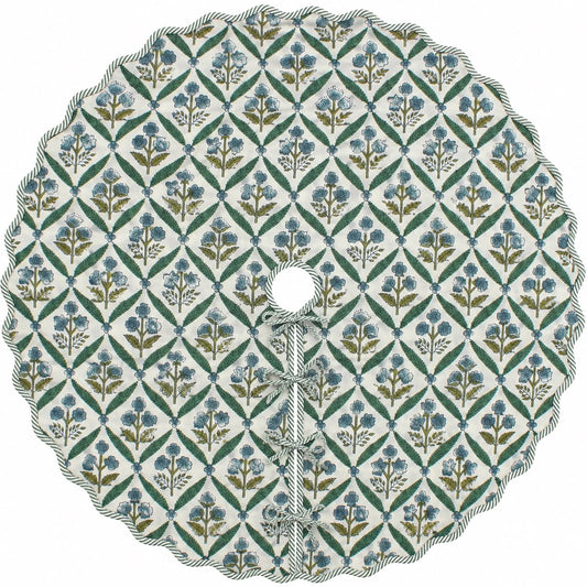 Sea Green Tree Skirt Ridhi Block Print