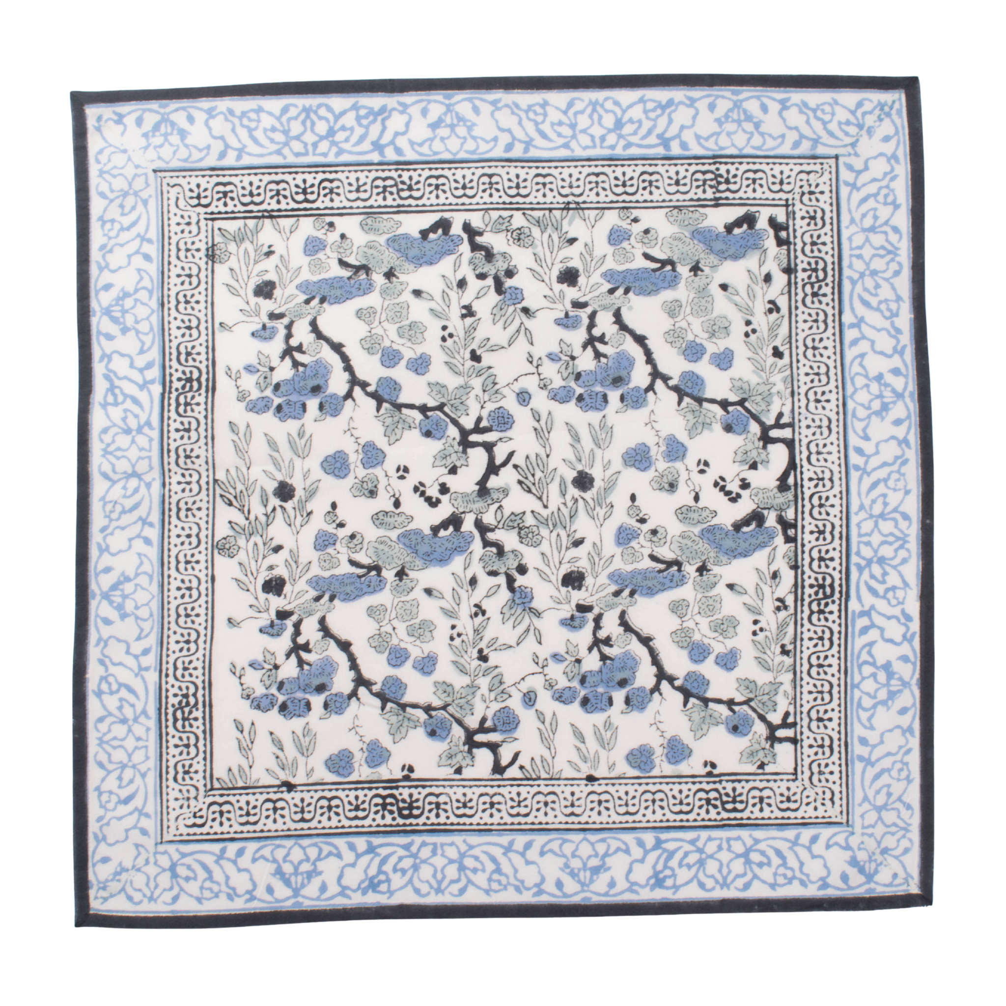 Square scarf with floral pattern on a white background